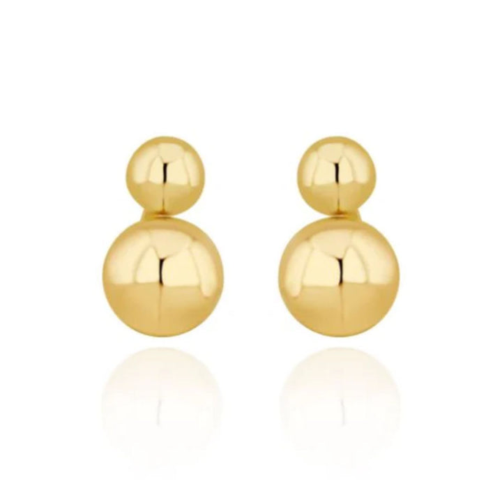 Double Ball 9ct Yellow Gold Stud Earrings