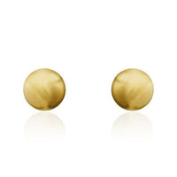 Satin 9ct Yellow Gold Ball Stud Earrings - Michael Jones Jeweller