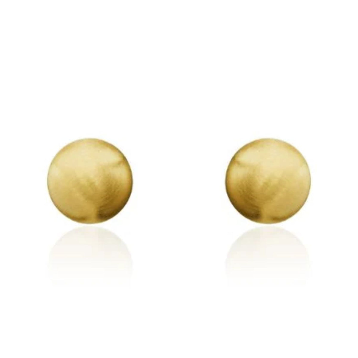 Satin 9ct Yellow Gold Ball Stud Earrings - Michael Jones Jeweller