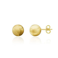 Satin 9ct Yellow Gold Ball Stud Earrings - Michael Jones Jeweller