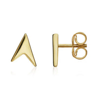 Arrow Shape 9ct Yellow Gold Stud Earrings - Michael Jones Jeweller