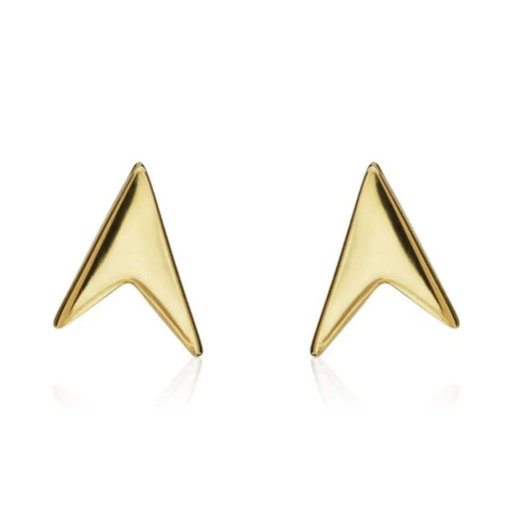 Arrow Shape 9ct Yellow Gold Stud Earrings