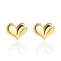 Curved Heart 9ct Yellow Gold Stud Earrings - Michael Jones Jeweller
