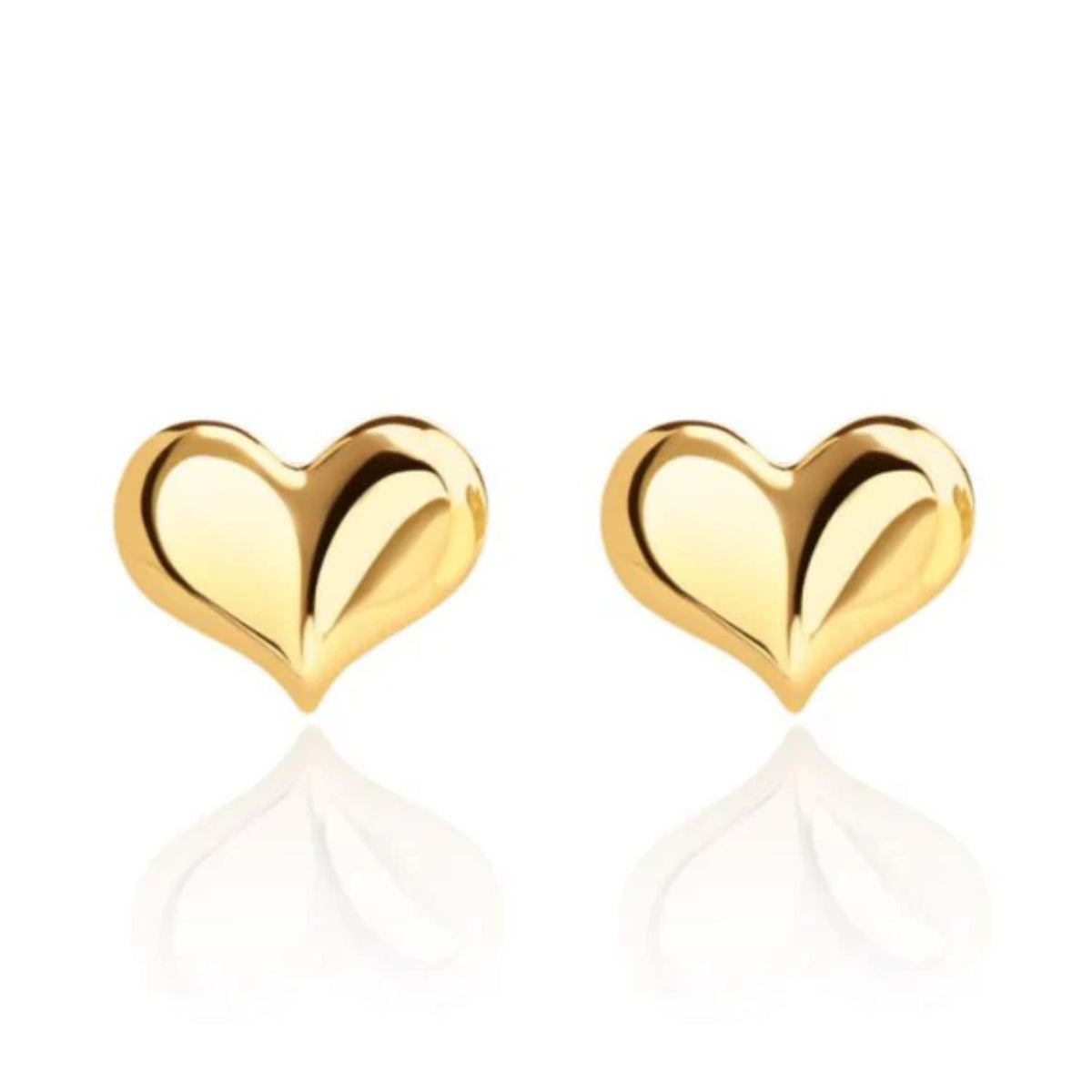 Curved Heart 9ct Yellow Gold Stud Earrings - Michael Jones Jeweller