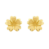 Satin Flower 9ct Yellow Gold Stud Earrings - Michael Jones Jeweller