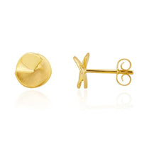 Split Circle 9ct Yellow Gold Stud Earrings