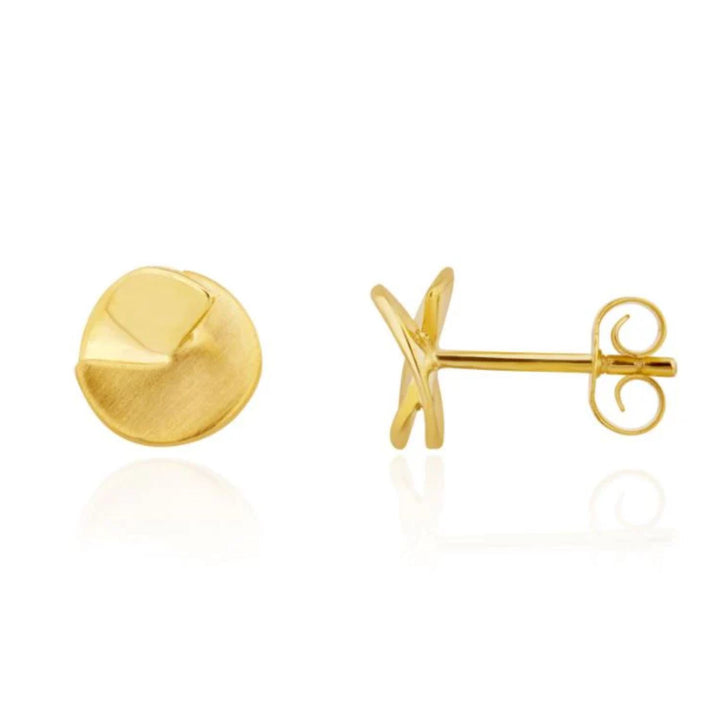 Split Circle 9ct Yellow Gold Stud Earrings