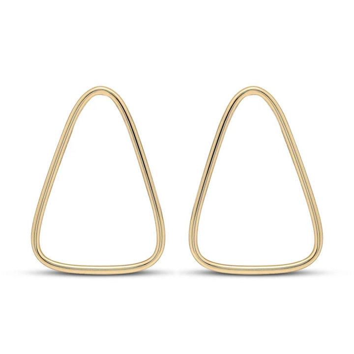 Open Triangle 9ct Yellow Gold Stud Earrings