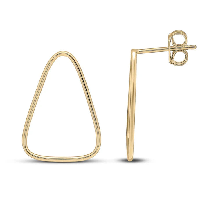 Open Triangle 9ct Yellow Gold Stud Earrings