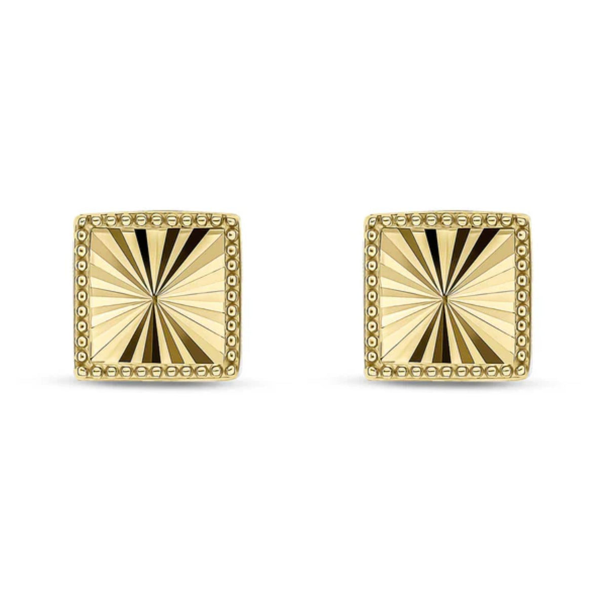 Diamond Cut 9ct Yellow Gold Stud Earrings - Michael Jones Jeweller