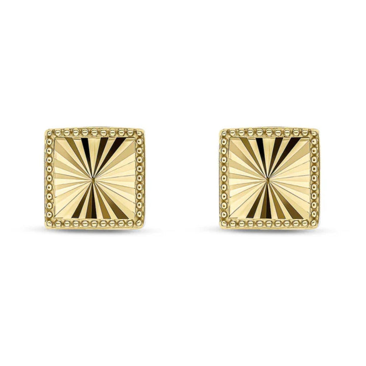 Diamond Cut 9ct Yellow Gold Stud Earrings