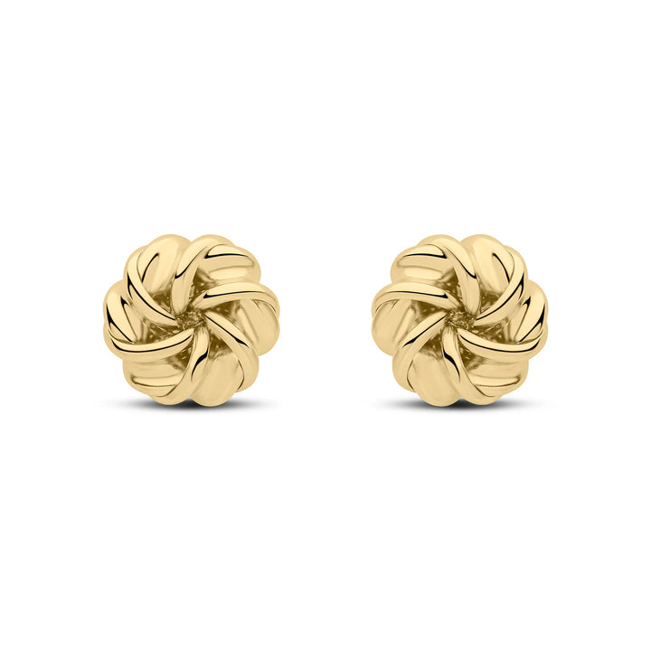 Fancy Swirl 9ct Yellow Gold Stud Earrings