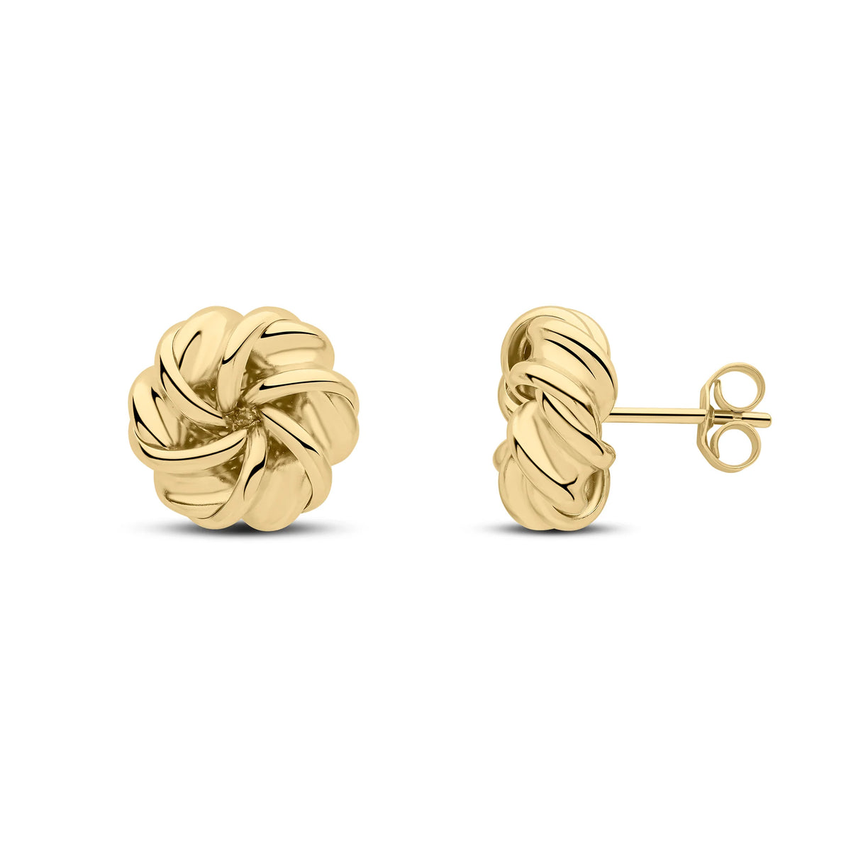 Fancy Swirl 9ct Yellow Gold Stud Earrings - Michael Jones Jeweller