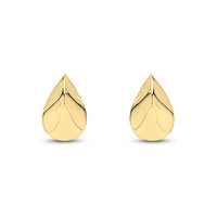 Ridged Pear Shaped 9ct Yellow Gold Stud Earrings - Michael Jones Jeweller