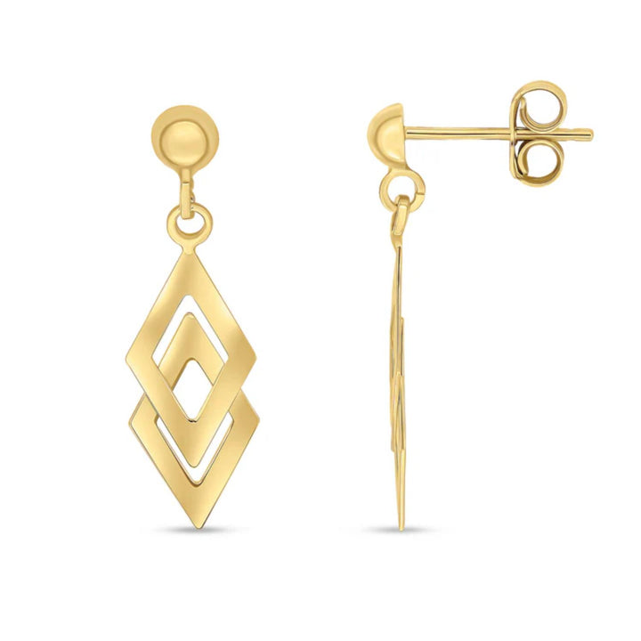 Double Kite 9ct Yellow Gold Drop Earrings