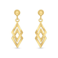 Double Kite 9ct Yellow Gold Drop Earrings - Michael Jones Jeweller