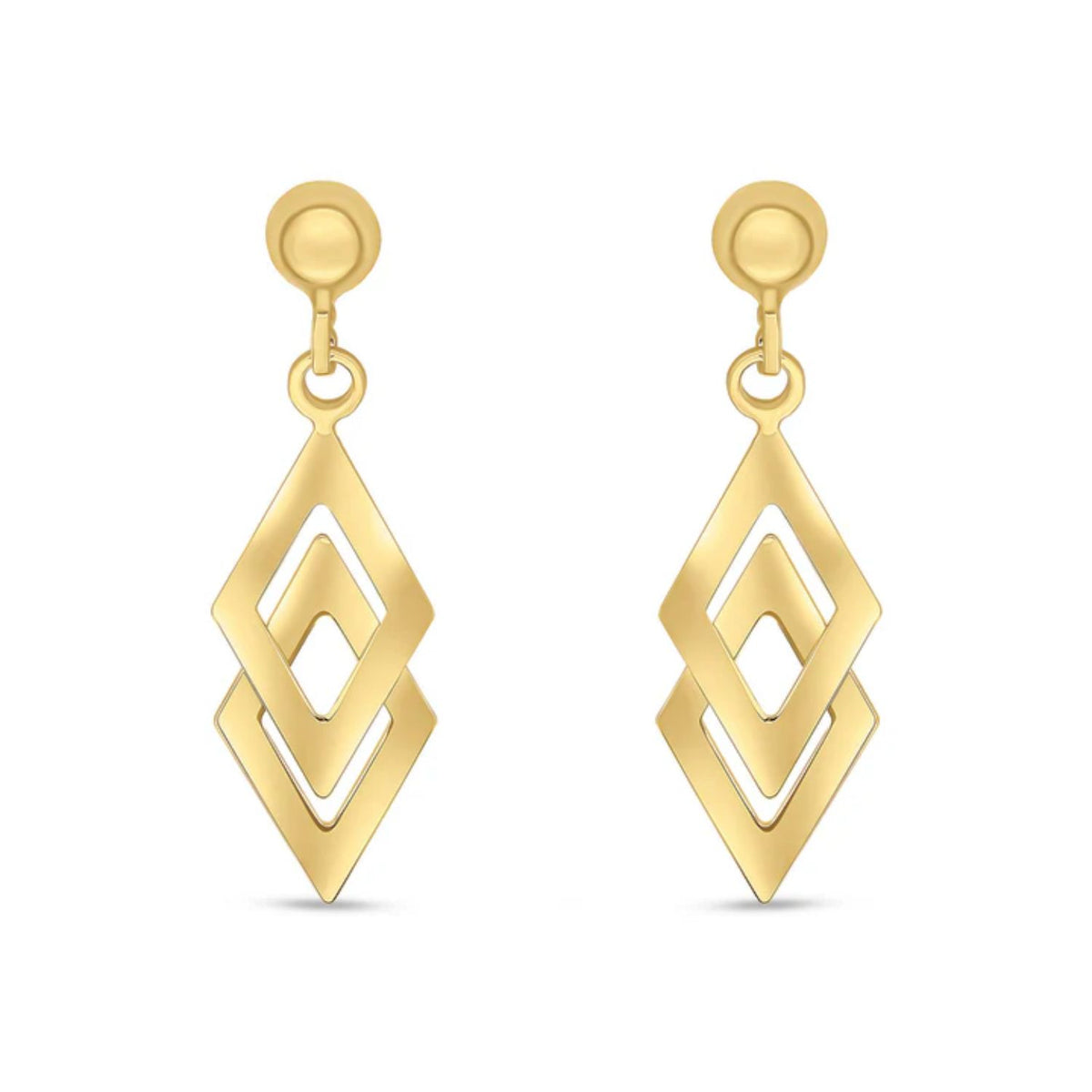 Double Kite 9ct Yellow Gold Drop Earrings - Michael Jones Jeweller