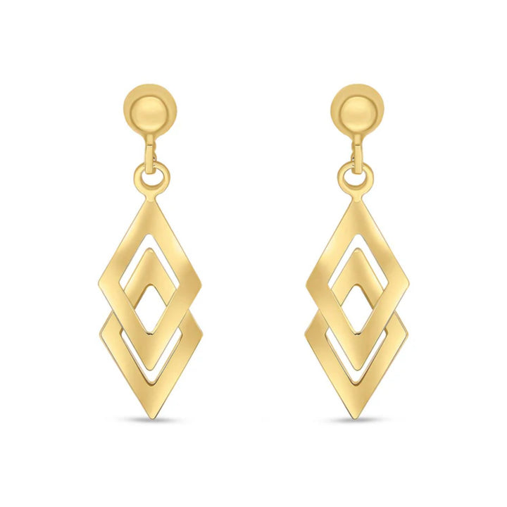 Double Kite 9ct Yellow Gold Drop Earrings