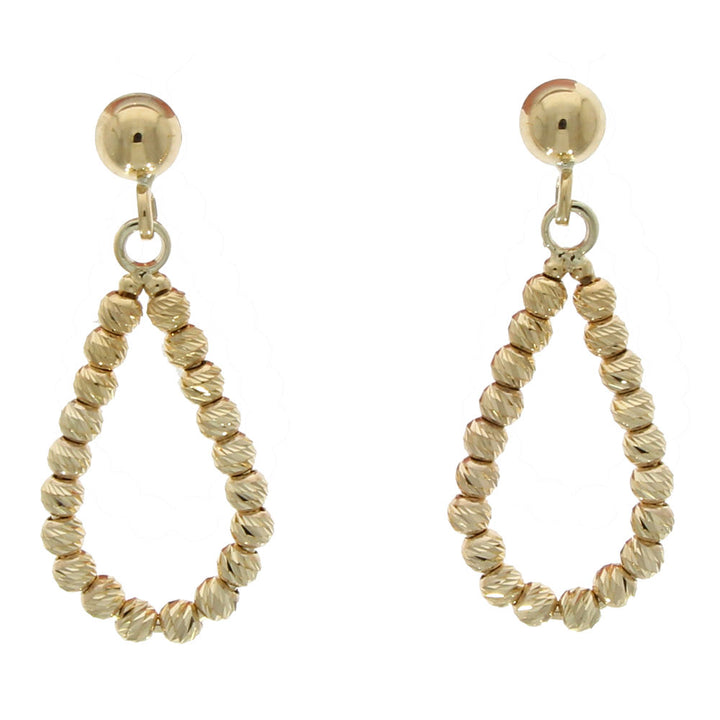 Pear Shaped Bead 9ct Yellow Gold Drop Earrings - Michael Jones Jeweller
