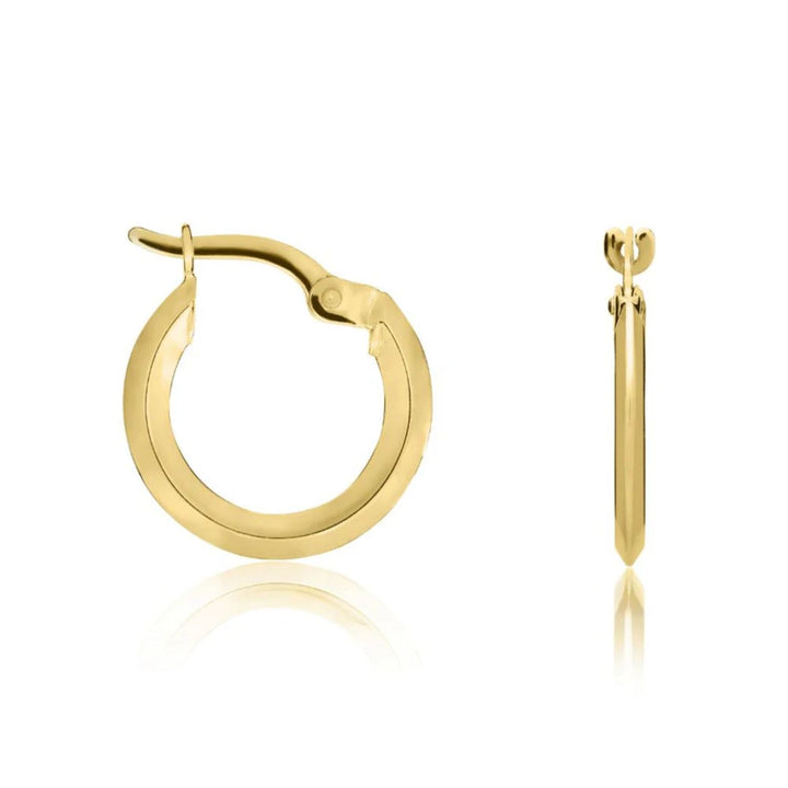 Knife-Edge 9ct Yellow Gold Hoop Earrings