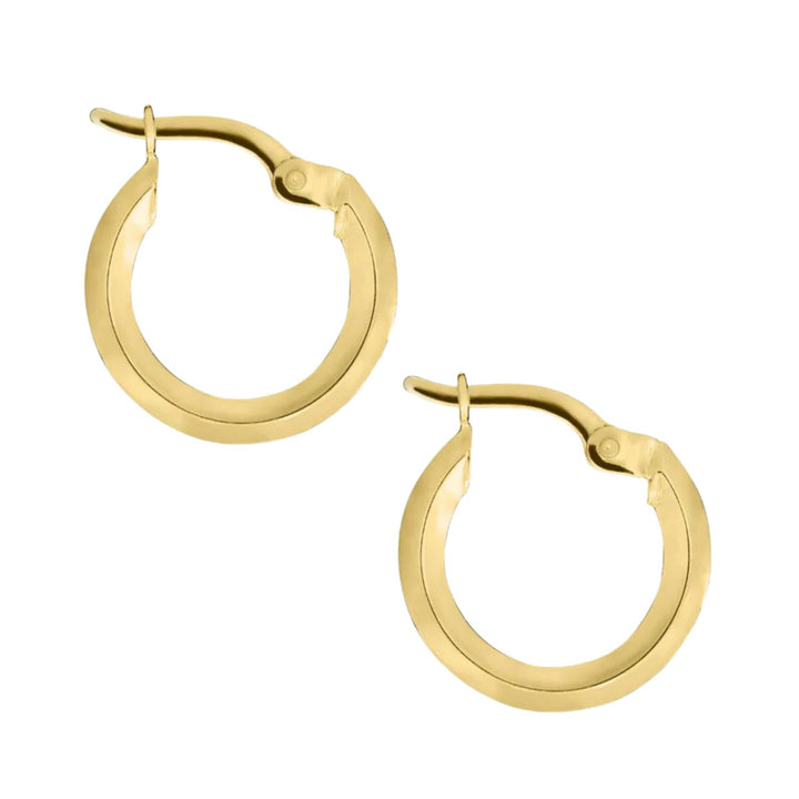 Knife-Edge 9ct Yellow Gold Hoop Earrings
