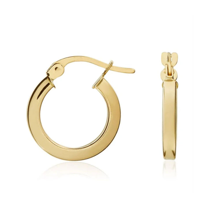 Square Tube 9ct Yellow Gold Hoop Earrings