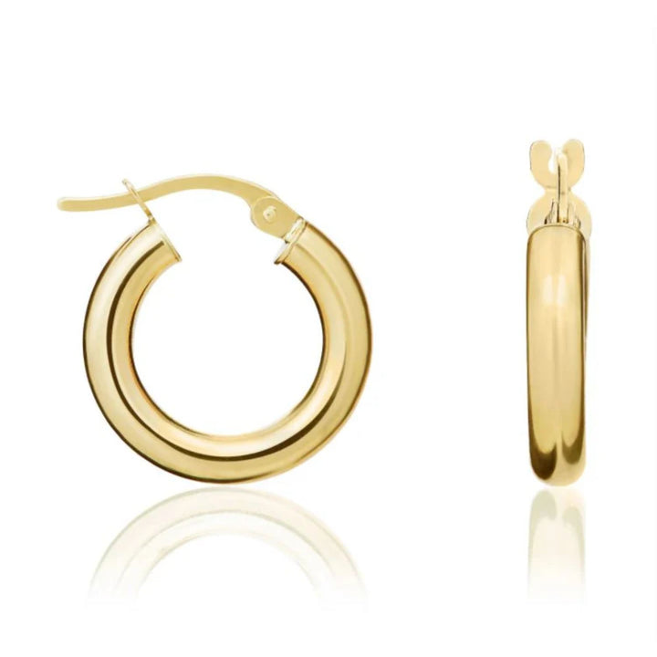 Round 9ct Yellow Gold Hoop Earrings