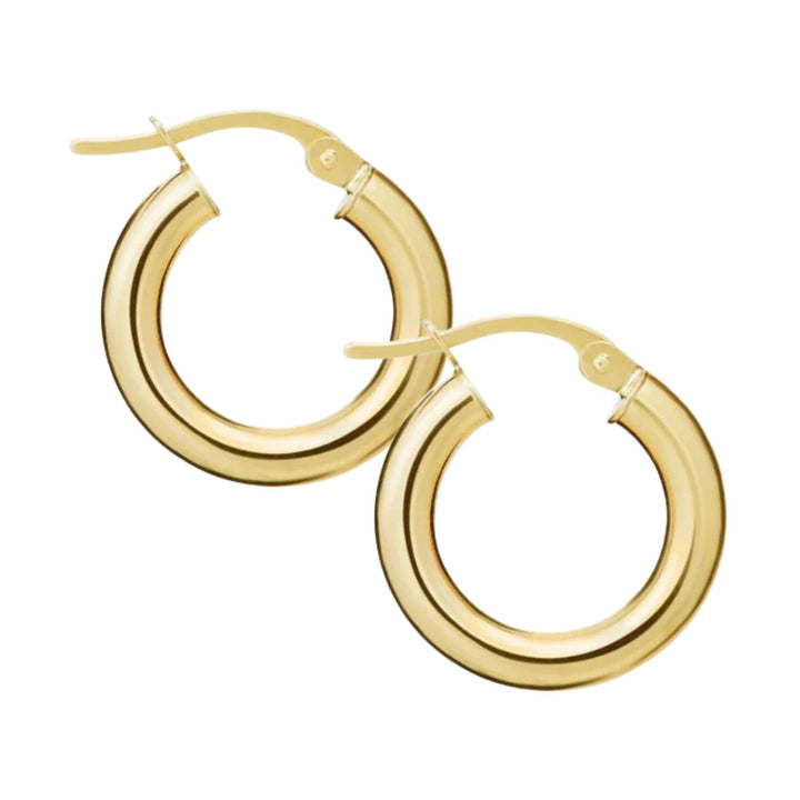 Round 9ct Yellow Gold Hoop Earrings