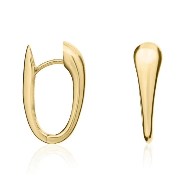 Tapered Huggy 9ct Yellow Gold Hoop Earrings