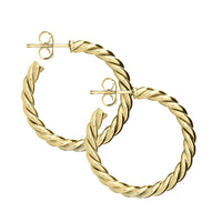 Twisted 9ct Yellow Gold Hoop Earrings