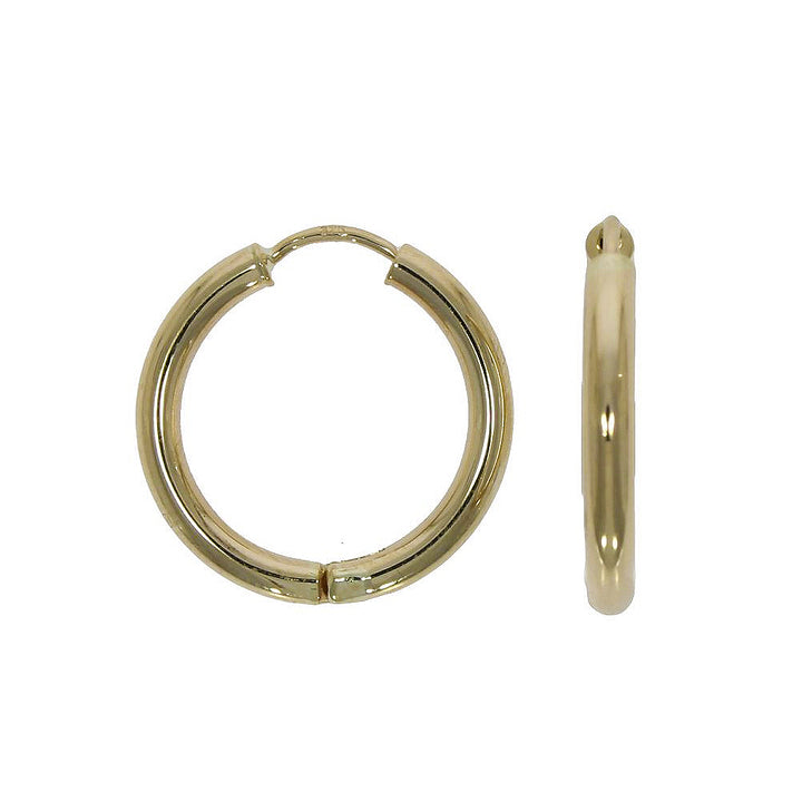 Plain 9ct Yellow Gold Hoop Earrings - Michael Jones Jeweller