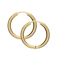 Plain 9ct Yellow Gold Huggy Hoop Earrings - Michael Jones Jeweller