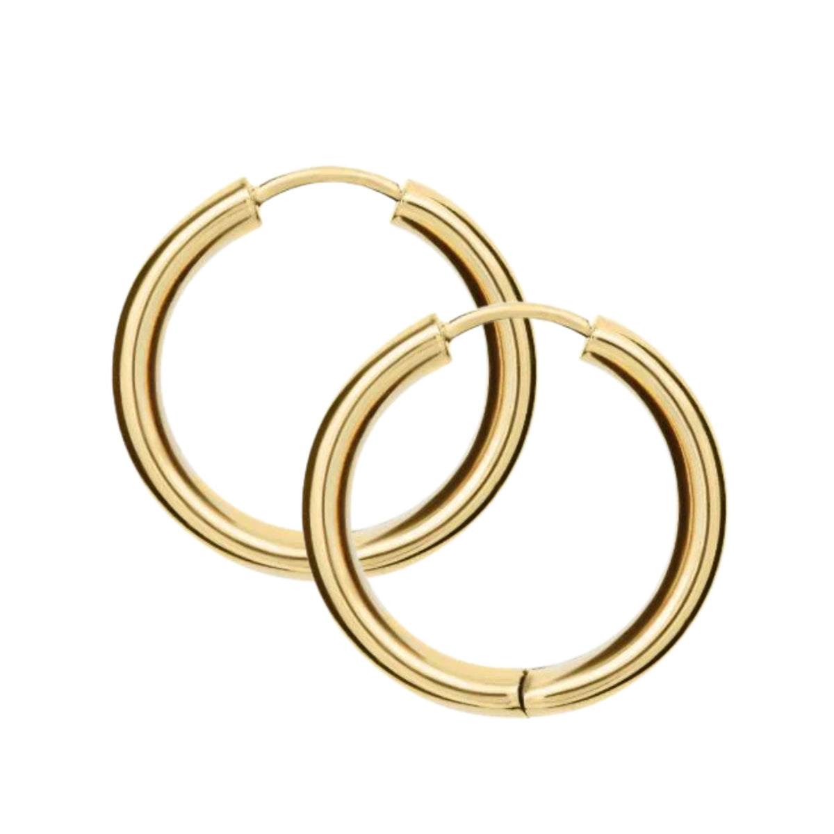 Plain 9ct Yellow Gold Huggy Hoop Earrings - Michael Jones Jeweller