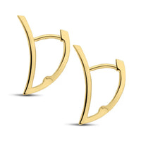 Satin V-Curve 9ct Yellow Gold Huggy Earrings