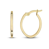 Oval 9ct Yellow Gold Hoop Earrings - Michael Jones Jeweller