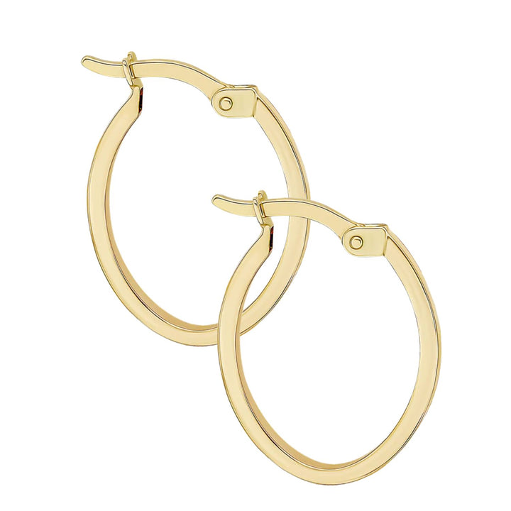 Oval 9ct Yellow Gold Hoop Earrings