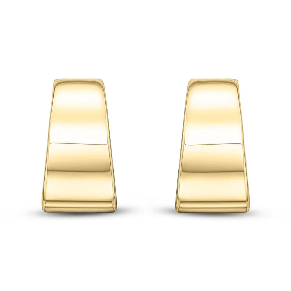 Tapered Half Hoop 9ct Yellow Gold Earrings - Michael Jones Jeweller