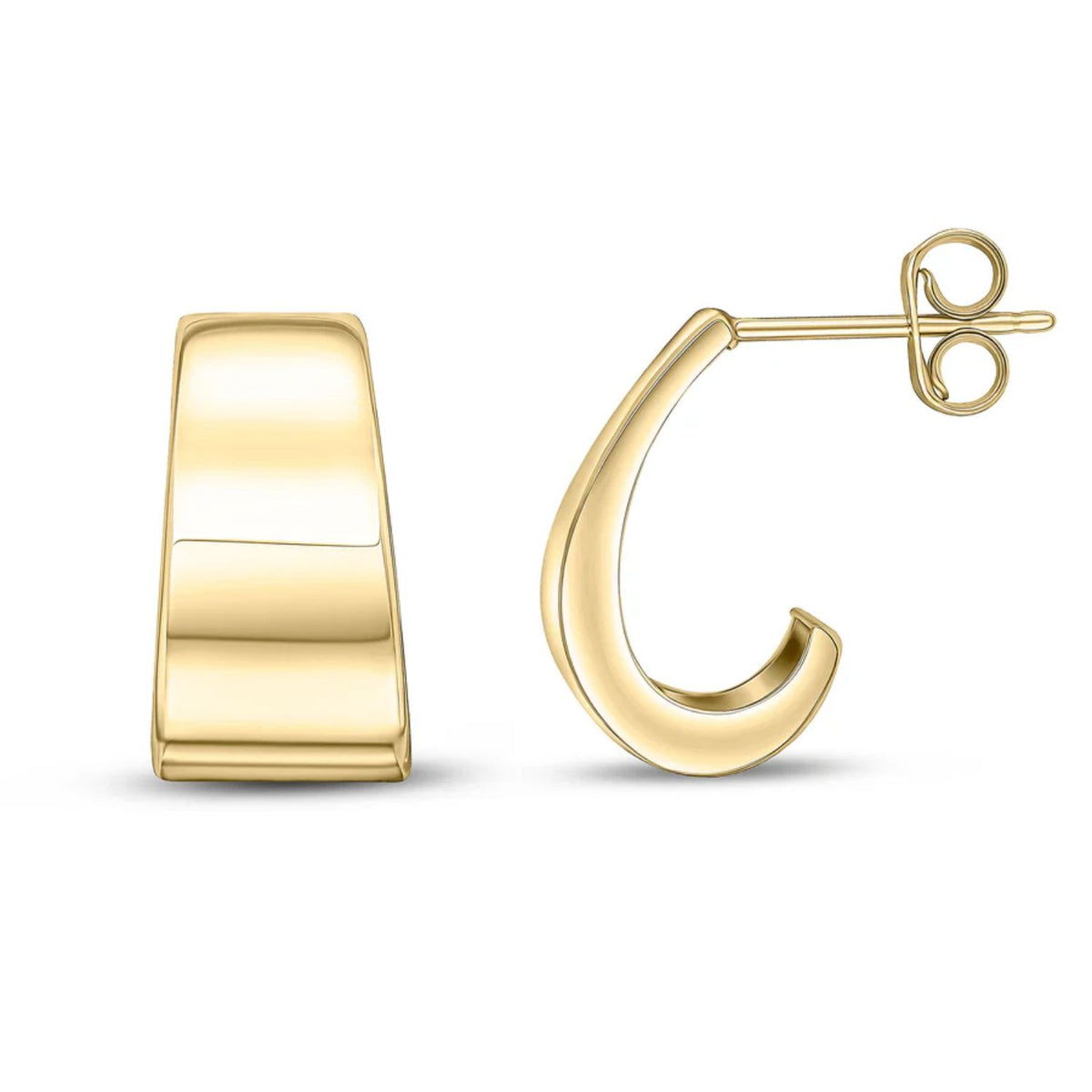 Tapered Half Hoop 9ct Yellow Gold Earrings - Michael Jones Jeweller