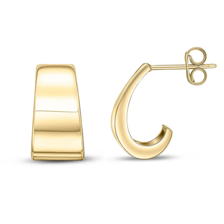 Tapered Half Hoop 9ct Yellow Gold Earrings