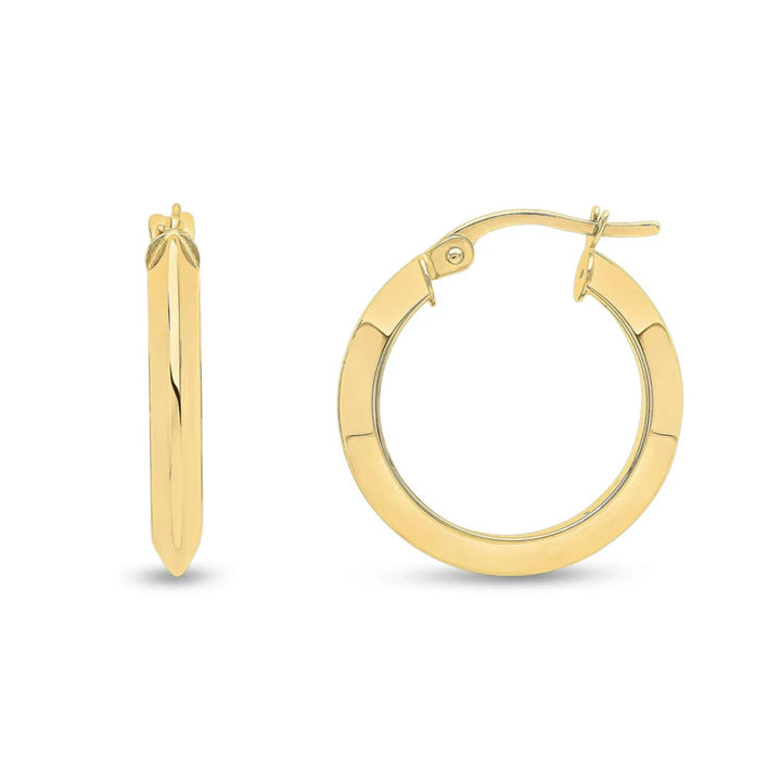 Knife-Edge 9ct Yellow Gold Hoop Earrings