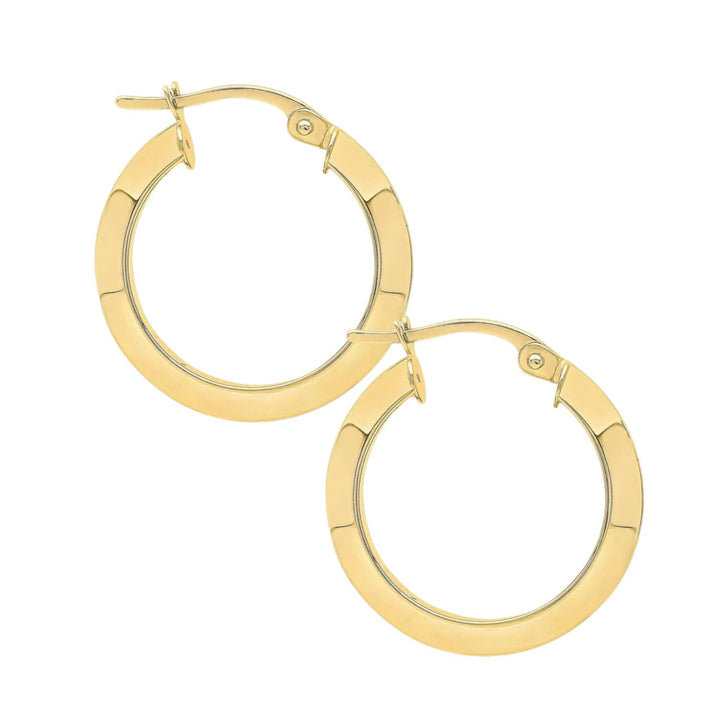 Knife-Edge 9ct Yellow Gold Hoop Earrings
