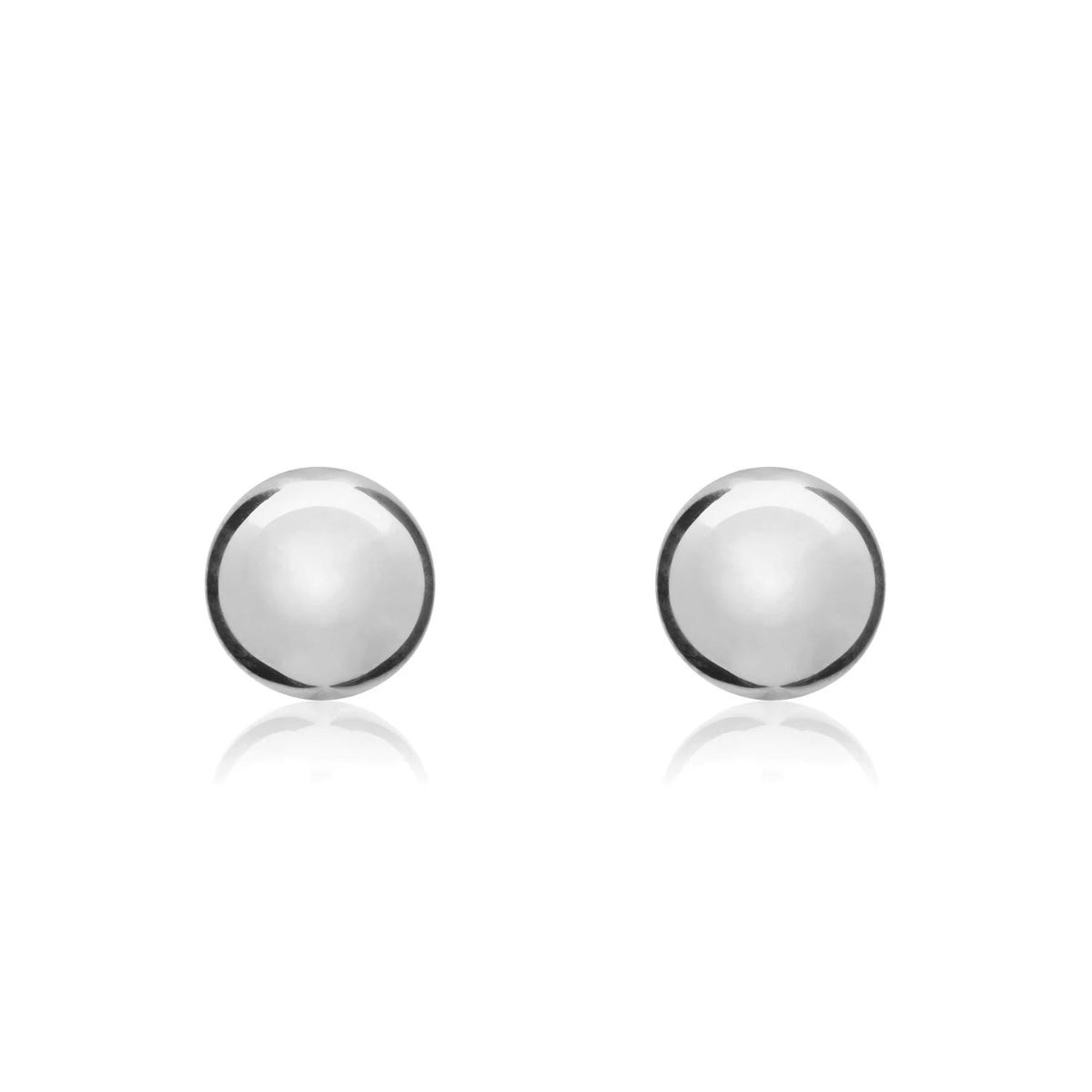 9ct White Gold Polished 6mm Ball Stud Earrings. - Michael Jones Jeweller