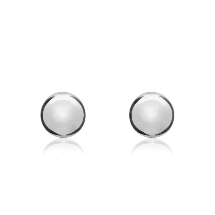 9ct White Gold Polished 6mm Ball Stud Earrings.