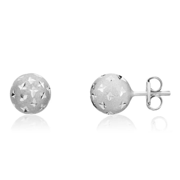 9ct White Gold Stardust Stud Earrings.