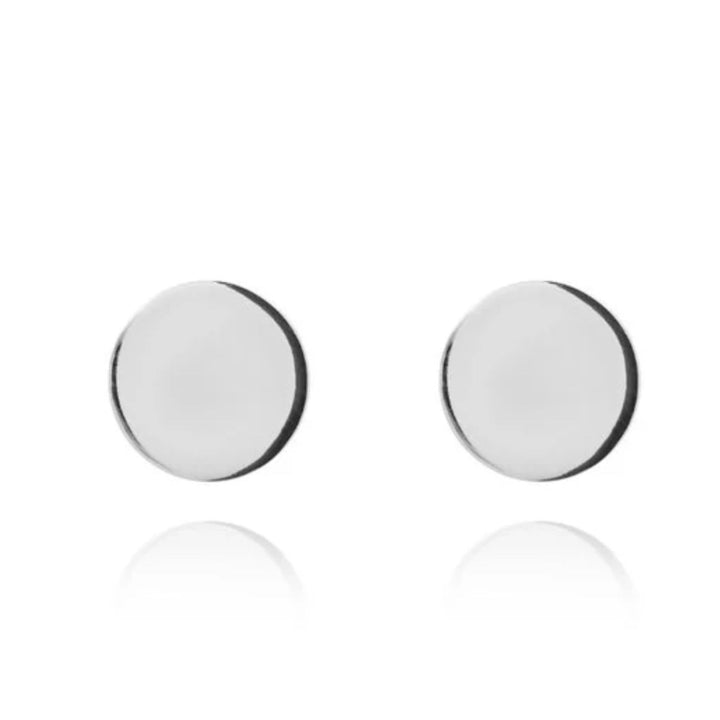 Cylinder 9ct White Gold Stud Earrings