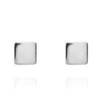 Square 9ct White Gold Stud Earrings - Michael Jones Jeweller