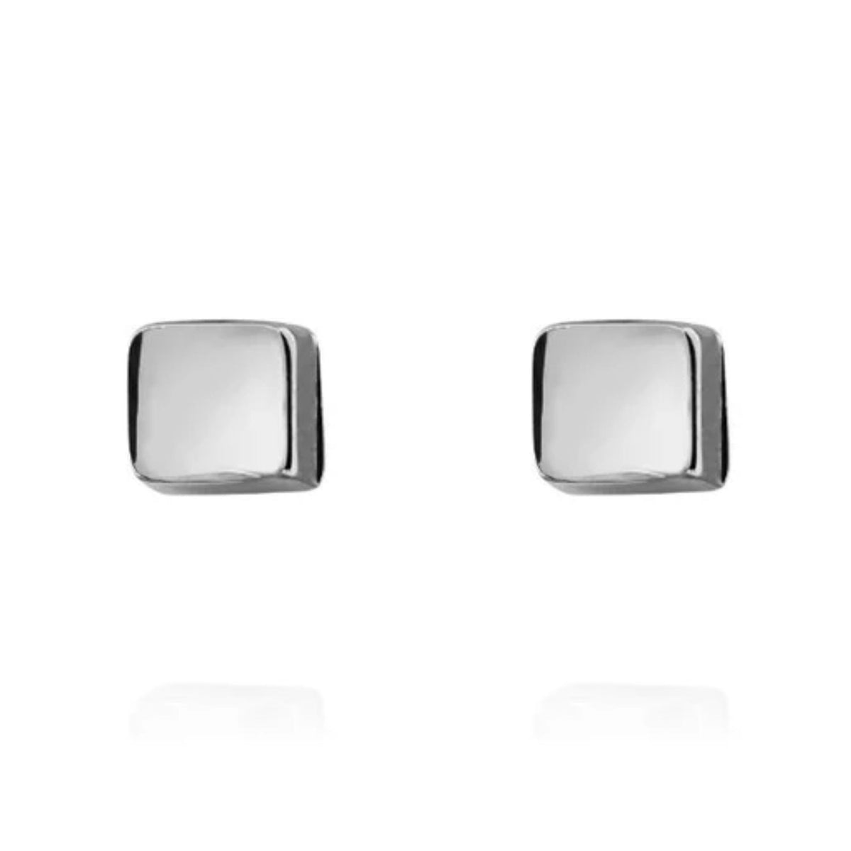 9ct White Gold Cube Stud Earrings - Michael Jones Jeweller
