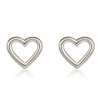 Open Heart 9ct White Gold Stud Earrings