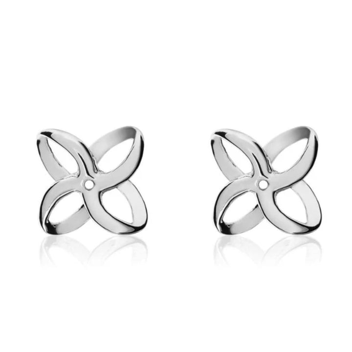 9ct White Gold Flower Stud Earrings