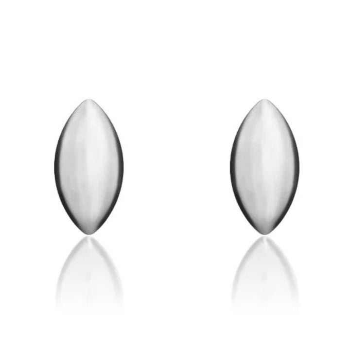 Marquise Shape 9ct White Gold Stud Earrings